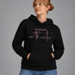 Women’s Black Graphic Hoodie – Fearlessly Authentic Motivational Sweatshirt
