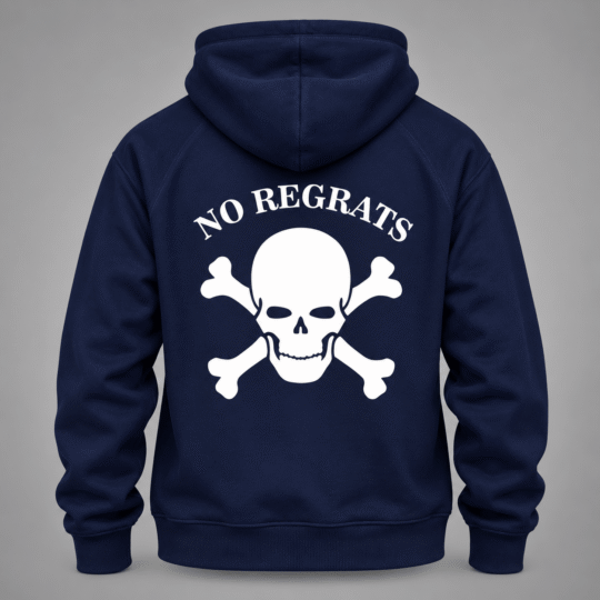 No Regrets Skull Graphic Hoodie for Men Online