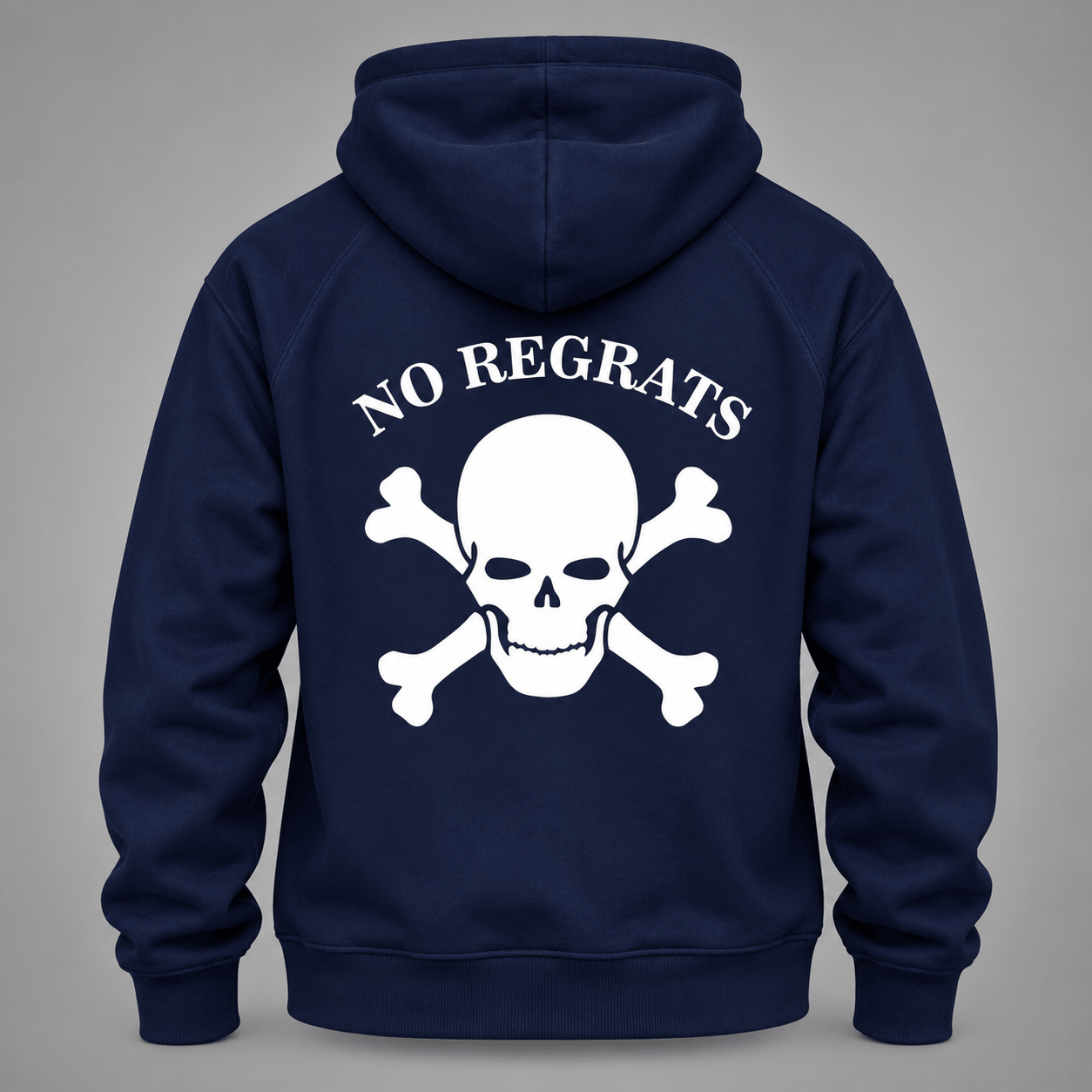No Regrets Skull Graphic Hoodie for Men Online